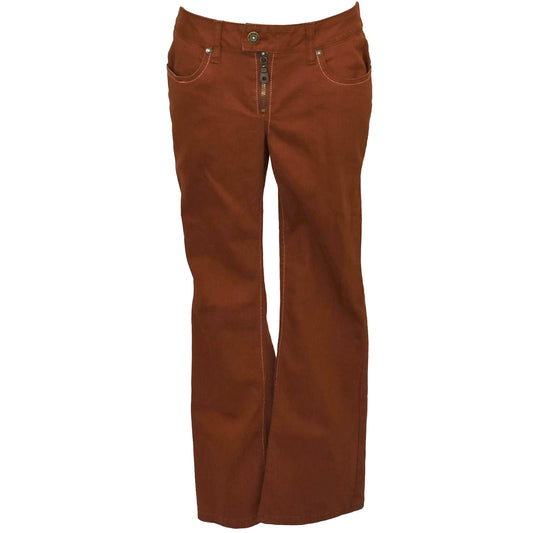 Appelsínugular low waist buxur