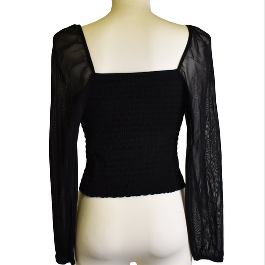 Corset svartur síðerma bolur