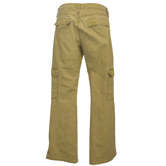 Ljósbrúnar low waist buxur