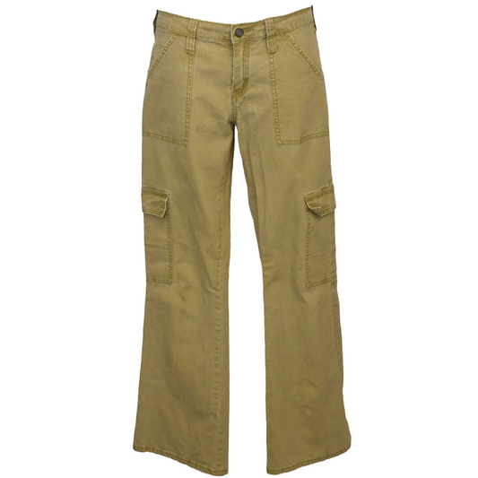 Ljósbrúnar low waist buxur