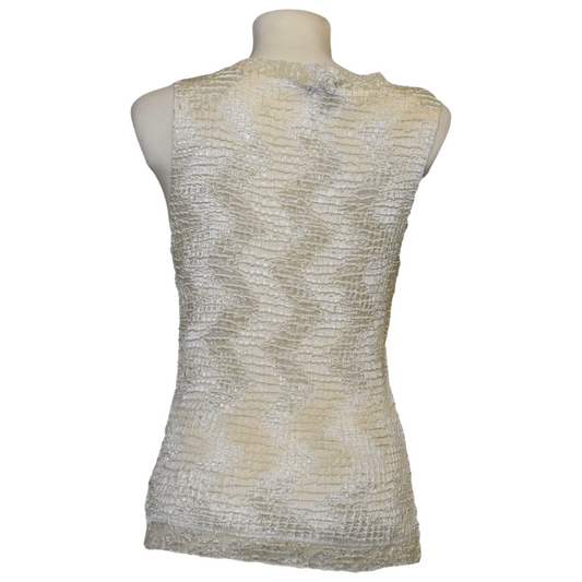 Hvítur origami v-neck hlýrabolur