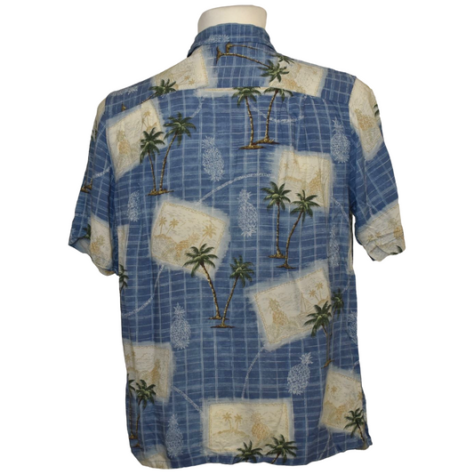 Blá Hawaii skyrta með pálmatrjám