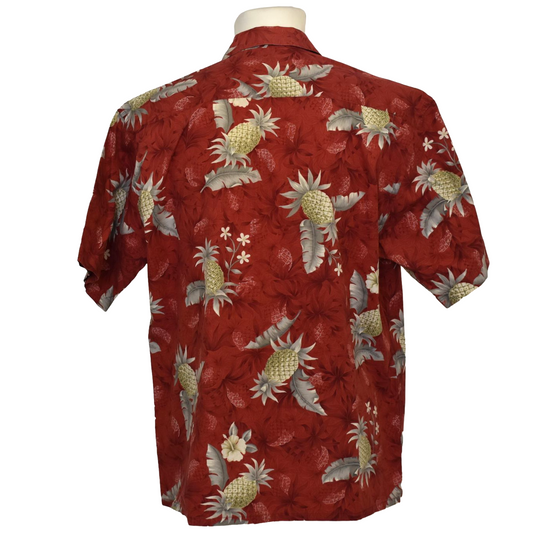 Rauð Hawaii skyrta með ananasmynstri