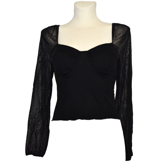 Corset svartur síðerma bolur