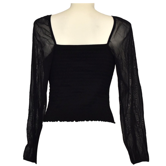 Corset svartur síðerma bolur