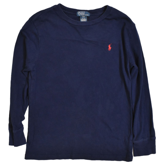 Blár Ralph Lauren síðerma barna bolur