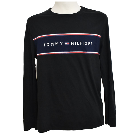 Tommy Hilfiger síðerma svartur bolur með logo