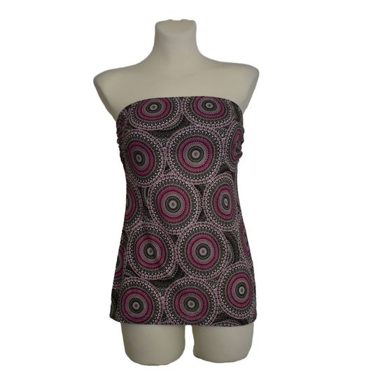 Fjólublár mynstraður bómullar tube top