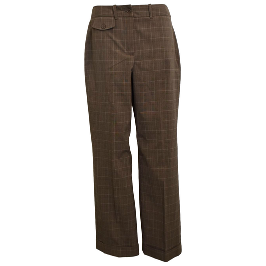Ljósbrúnar plaid suit buxur