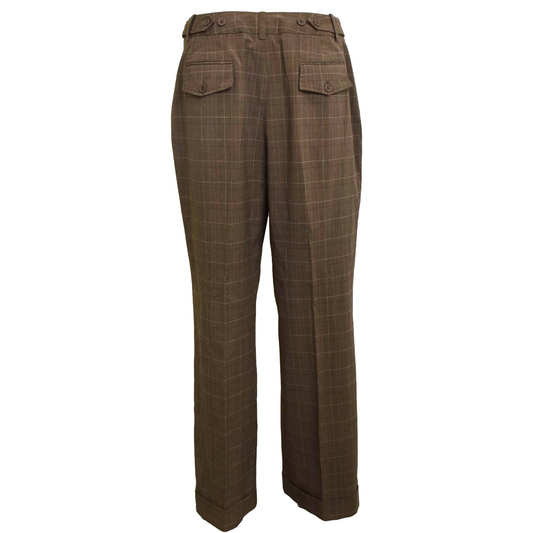 Ljósbrúnar plaid suit buxur