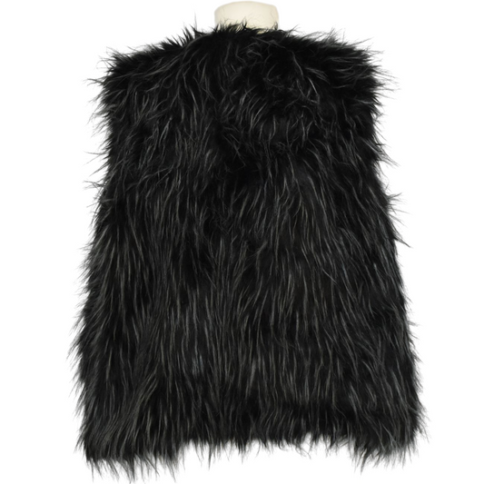 Svart fluffy loðvesti