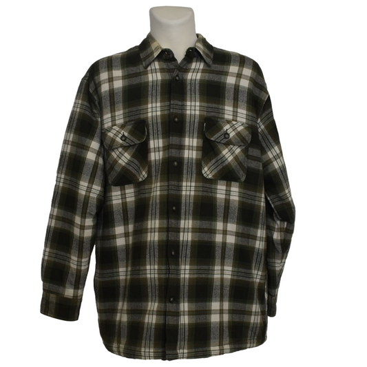 Græn köflótt St. John’s Bay þykk flannel skyrta