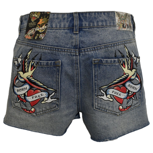 Ed Hardy hot pants með myndskrauti
